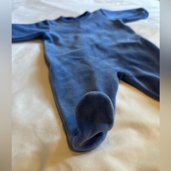 Petit bateau blue velour constellation footed onesie - Picture 3 of 8